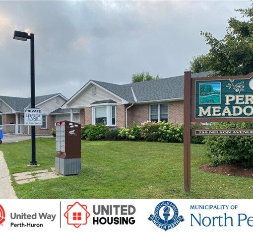 Perth Meadows with United Housing and Municipality of North Perth logos